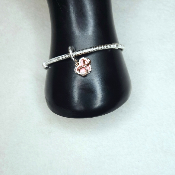 Genuine S925 Sterling Silver Sparkle Infinity Heart Pandora Moments Style Charm - Picture 13 of 16